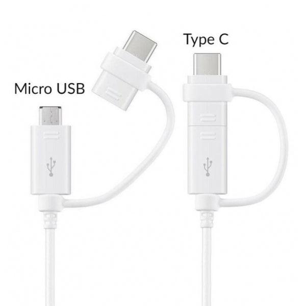 2 in 1 USB Micro USB Type C Fast Charging Cable