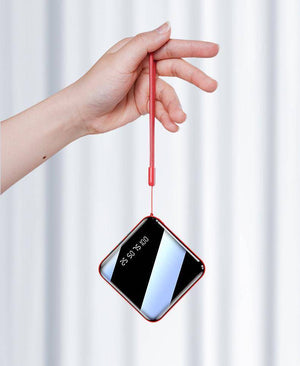20000mAh Mini Mirror Built In Cables Fast Charging Power Bank