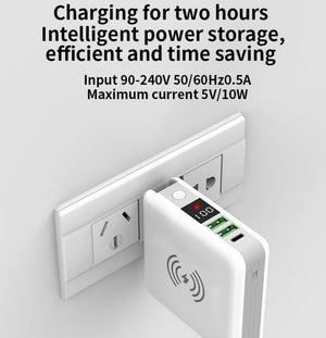 6700mAh 3 in 1 Multipurpose Super Wireless Charging Power Bank Wall Adapter Travel Charger