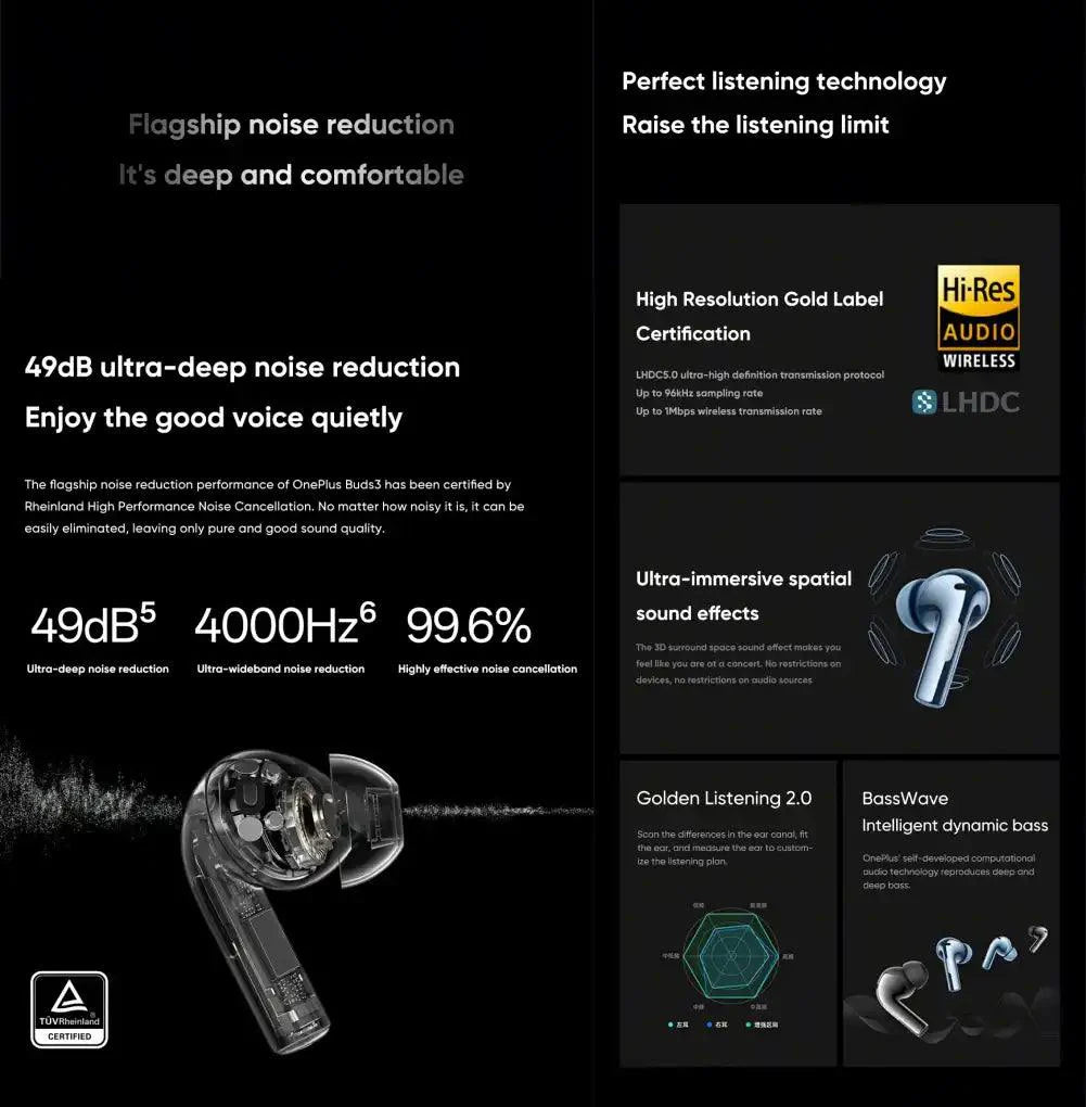 OnePlus Buds 3 ANC TWS Bluetooth Headset