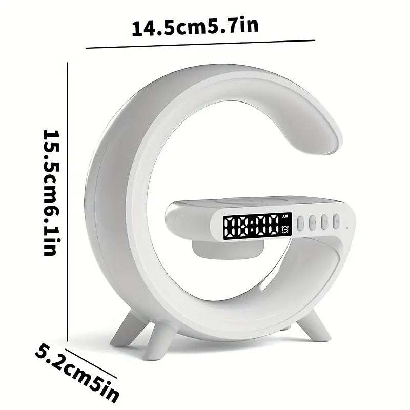 3in1 Alarm Clock Bluetooth Speaker Wireless Charger with RGB Light